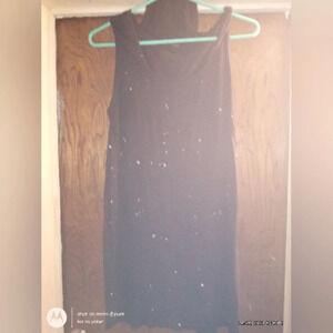 POL distressed hooded tank top sz M paint splatter pattern